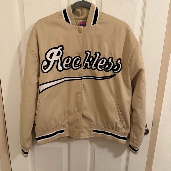 Edikted Women’s Reckless Tan Bomber Jacket Size S - Picture 2 of 5